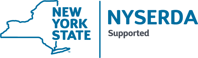 NYSERDA Supported Logo, blue outlined New York with blue title text.